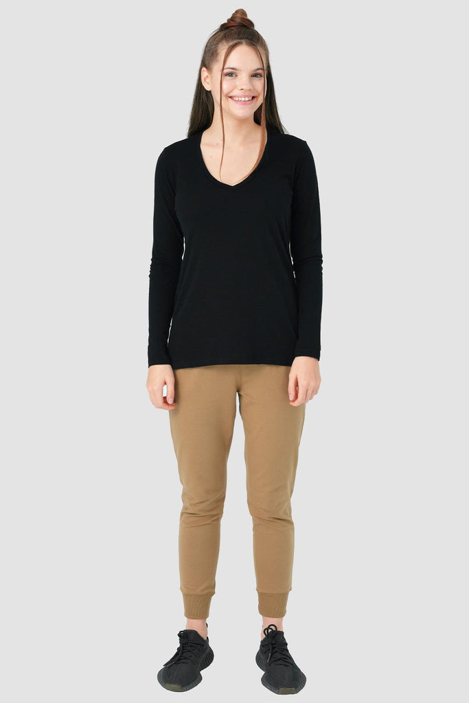 Basic Örme T-Shirt, V Yaka - Abungu
