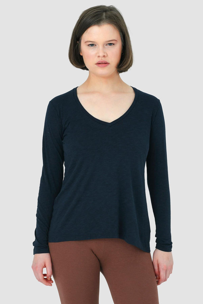 Basic Örme T-Shirt, V Yaka - Abungu