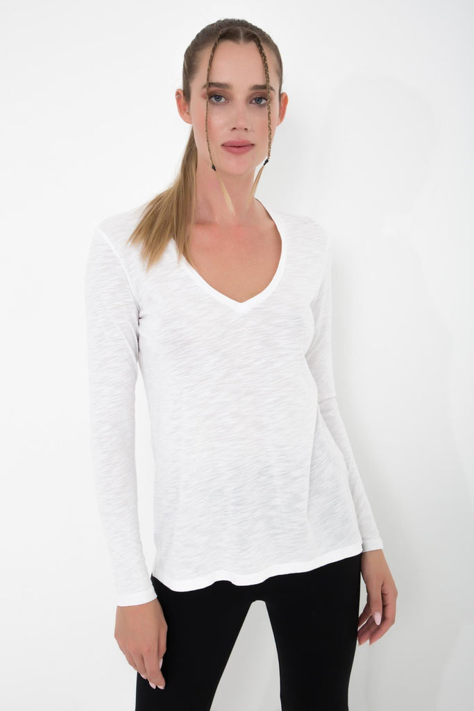 Basic Örme T-Shirt, V Yaka - Abungu