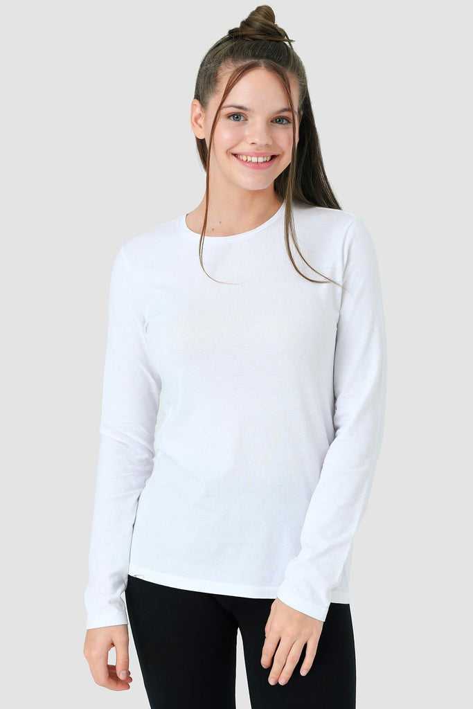 Organik Pamuk T-Shirt, Uzun Kollu Bisiklet Yaka - Acasia