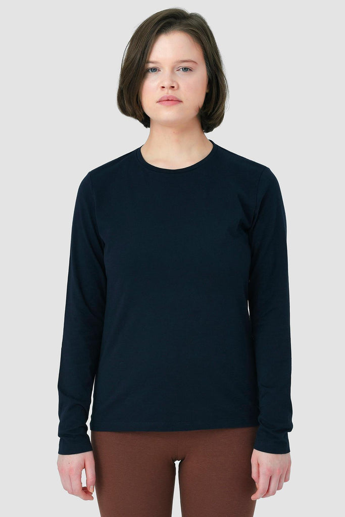 Organik Pamuk T-Shirt, Uzun Kollu Bisiklet Yaka - Acasia