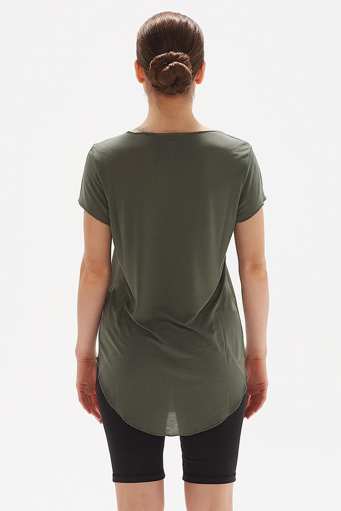 V Yaka Örme T-Shirt, Vorteks - Celesta