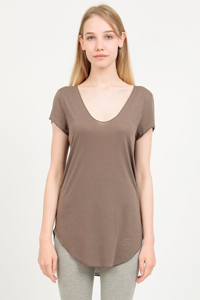 V Yaka Örme T-Shirt, Vorteks - Celesta