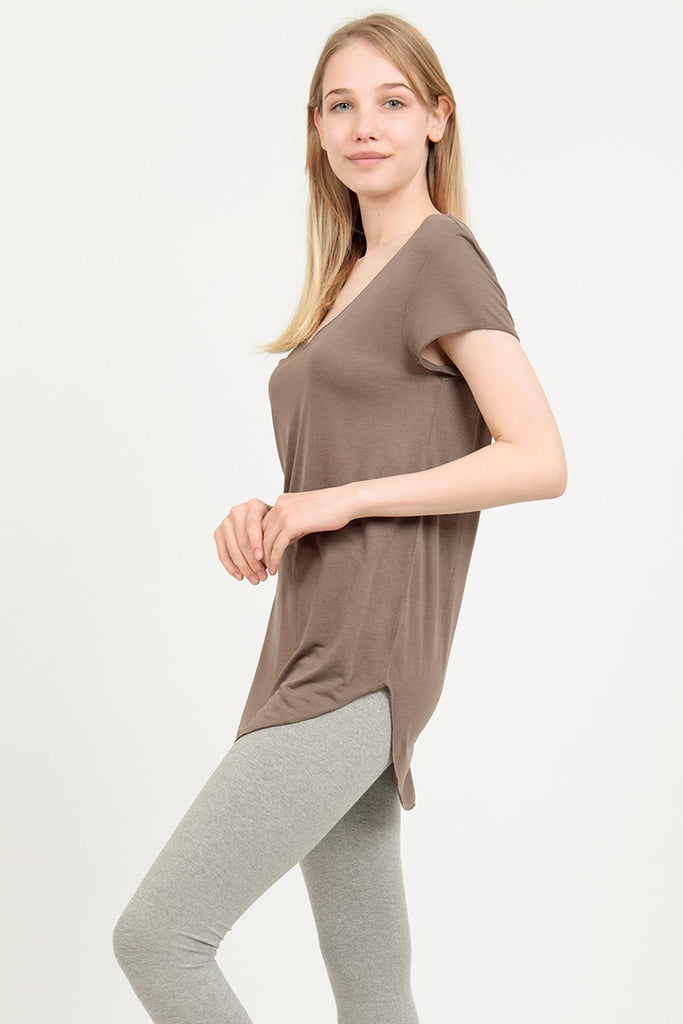V Yaka Örme T-Shirt, Vorteks - Celesta