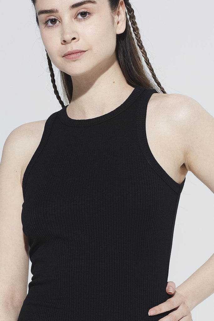 Ribanalı Örme Elbise, Halter Yaka Mini - Dakota
