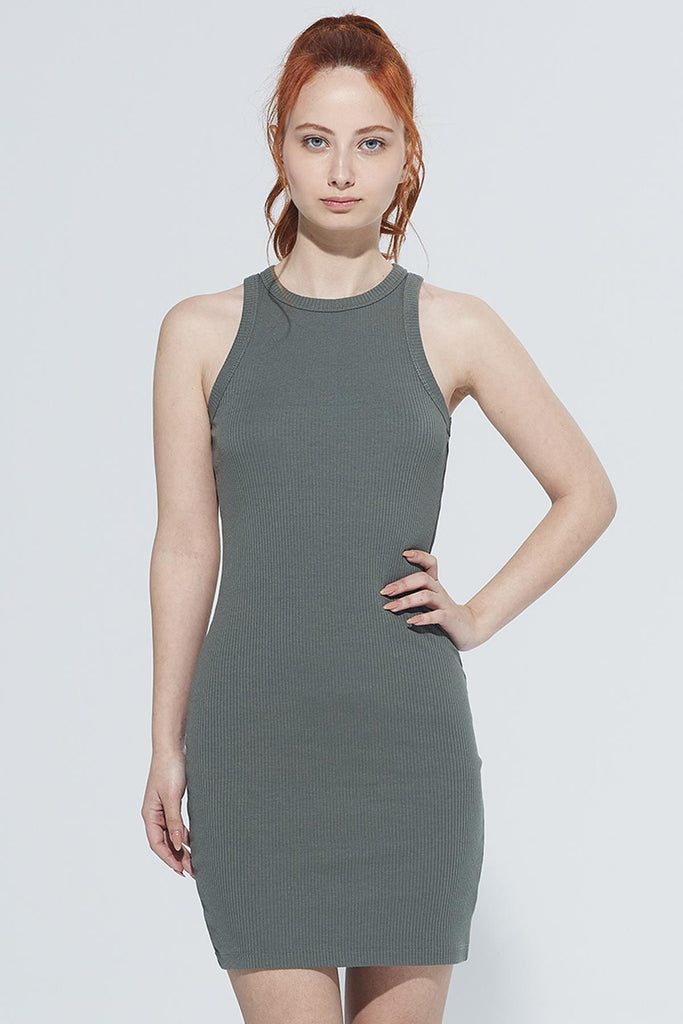 Ribanalı Örme Elbise, Halter Yaka Mini - Dakota