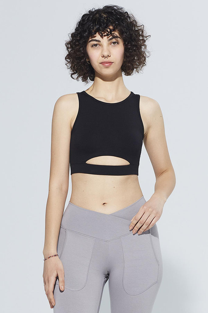 Organik Pamuk Crop Body , Halter Yaka Cut Out Detaylı - Ella