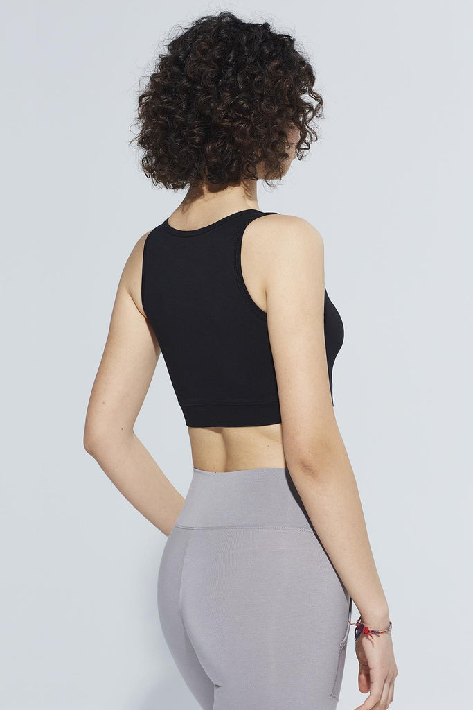 Organik Pamuk Crop Body , Halter Yaka Cut Out Detaylı - Ella