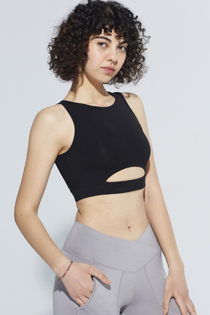 Organik Pamuk Crop Body , Halter Yaka Cut Out Detaylı - Ella