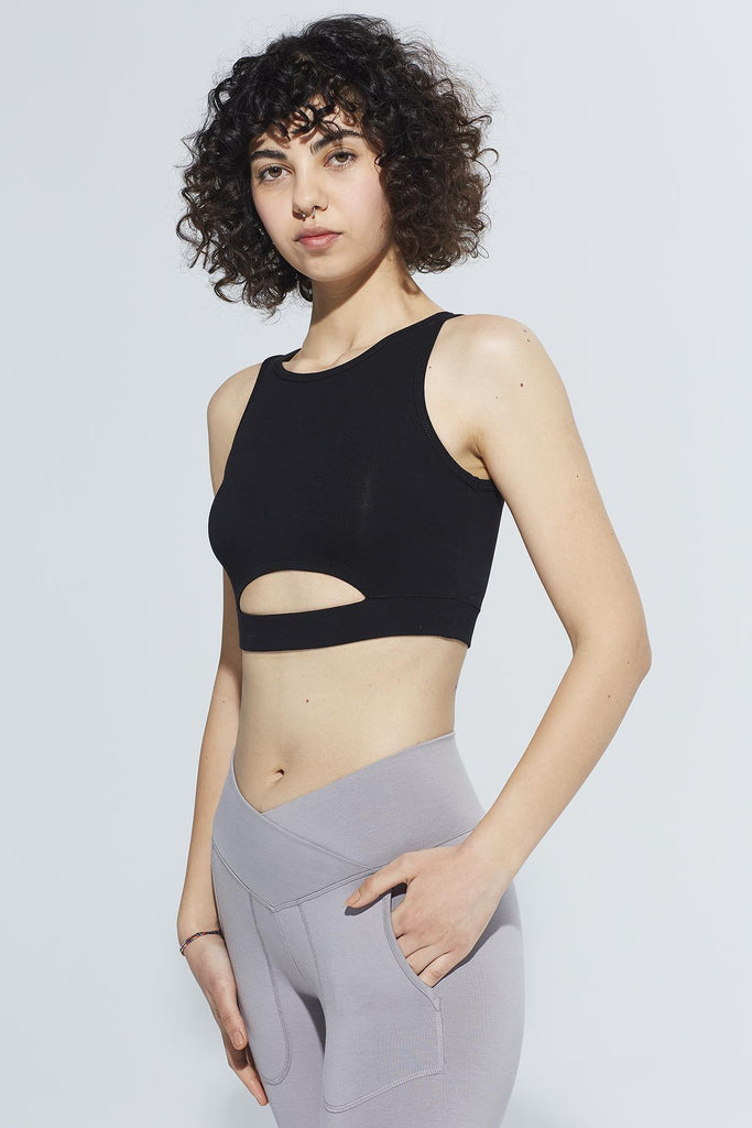 Organik Pamuk Crop Body , Halter Yaka Cut Out Detaylı - Ella