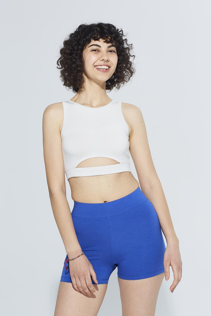 Organik Pamuk Crop Body , Halter Yaka Cut Out Detaylı - Ella