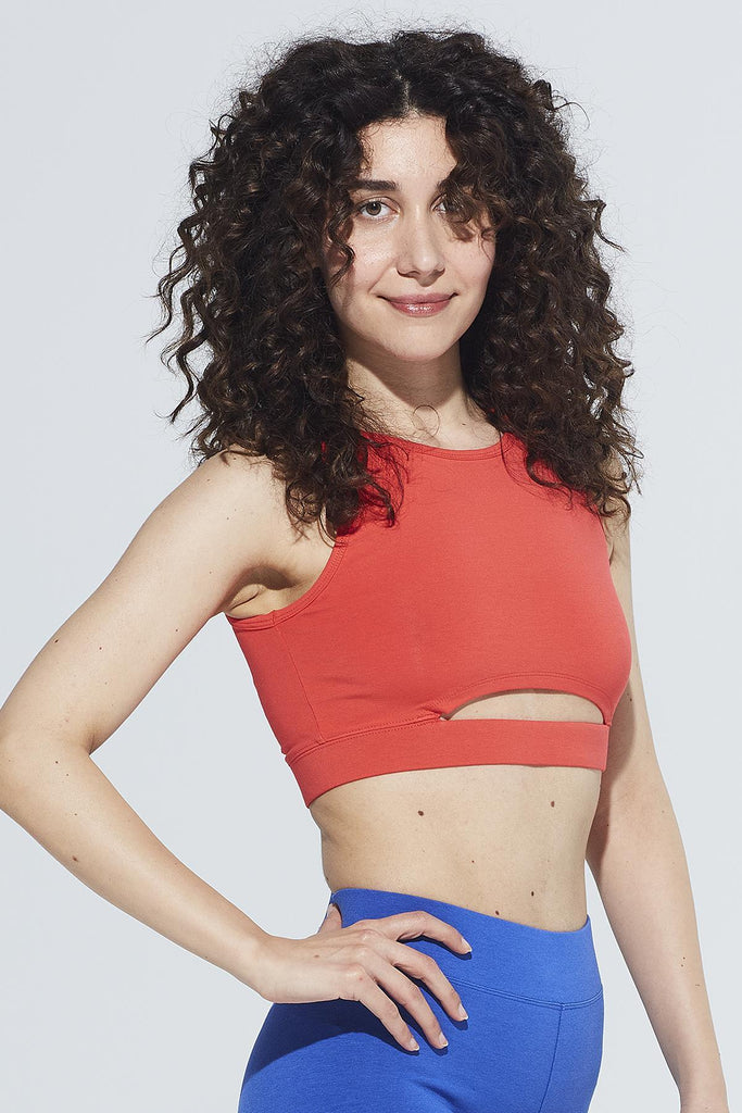 Organik Pamuk Crop Body , Halter Yaka Cut Out Detaylı - Ella