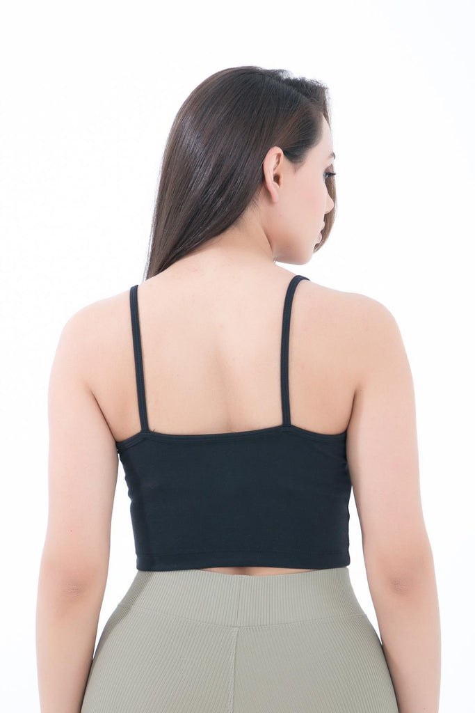 Örme Crop Body, Askılı V Yaka - Famiel