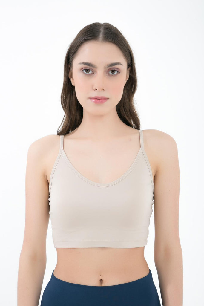 Örme Crop Body, Askılı V Yaka - Famiel