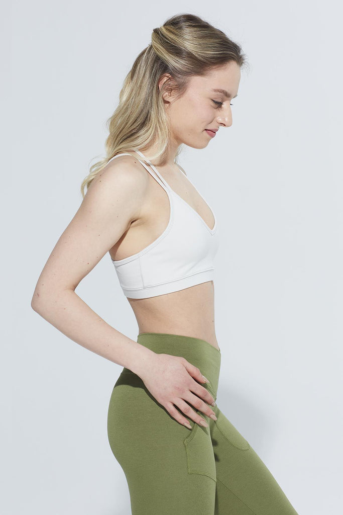 Organik Pamuk Sport Sütyeni Bra, Sırt Detaylı Toparlayıcı - Ginger