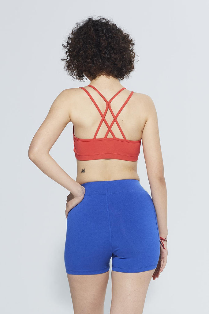Organik Pamuk Sport Sütyeni Bra, Sırt Detaylı Toparlayıcı - Ginger