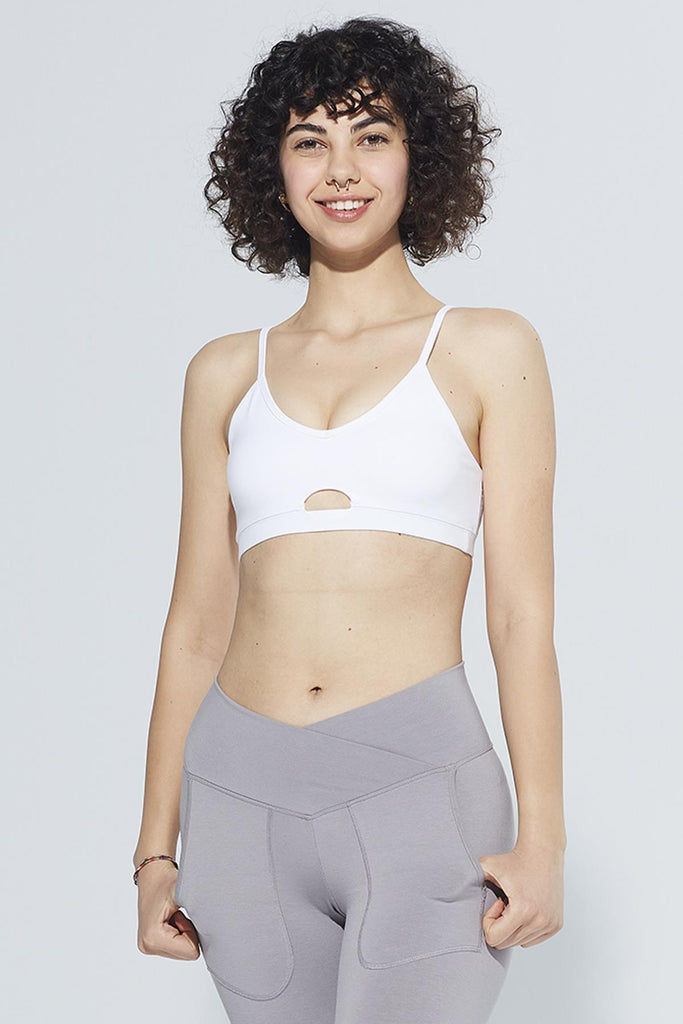 Organik Pamuk Spor Sütyeni Bra, Cut out Detaylı Askılı - Jadira