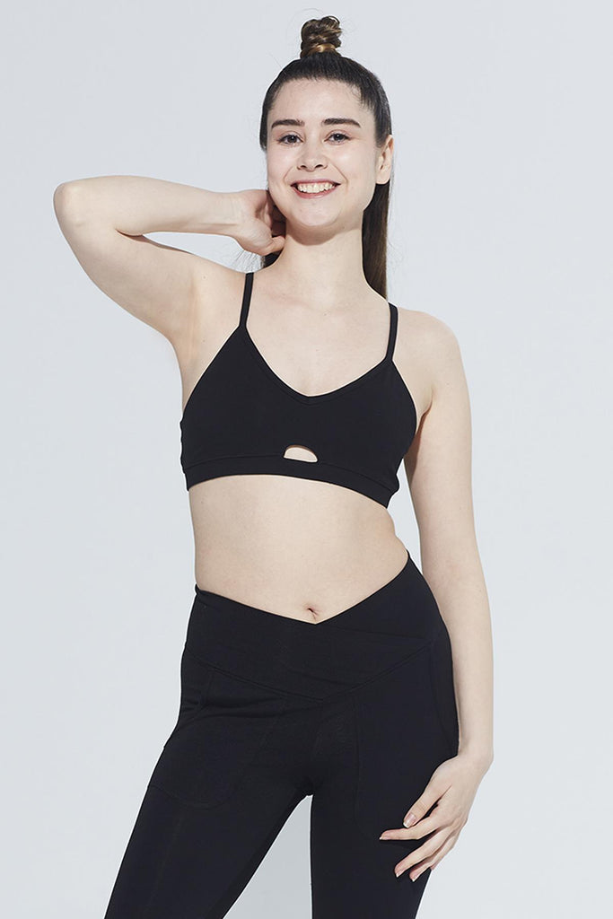 Organik Pamuk Spor Sütyeni Bra, Cut out Detaylı Askılı - Jadira