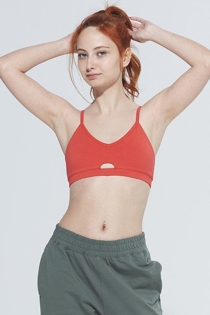 Organik Pamuk Spor Sütyeni Bra, Cut out Detaylı Askılı - Jadira
