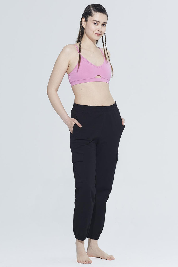 Organik Pamuk Spor Sütyeni Bra, Cut out Detaylı Askılı - Jadira
