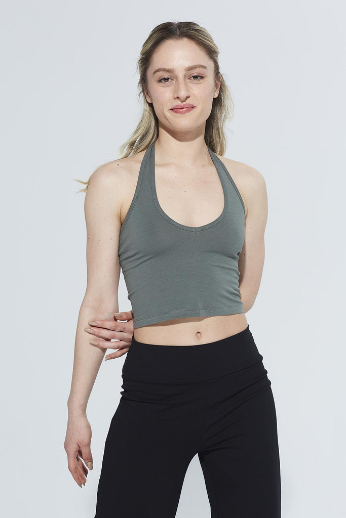 Örme Crop Body, Boyundan Bağlamalı - Lotus
