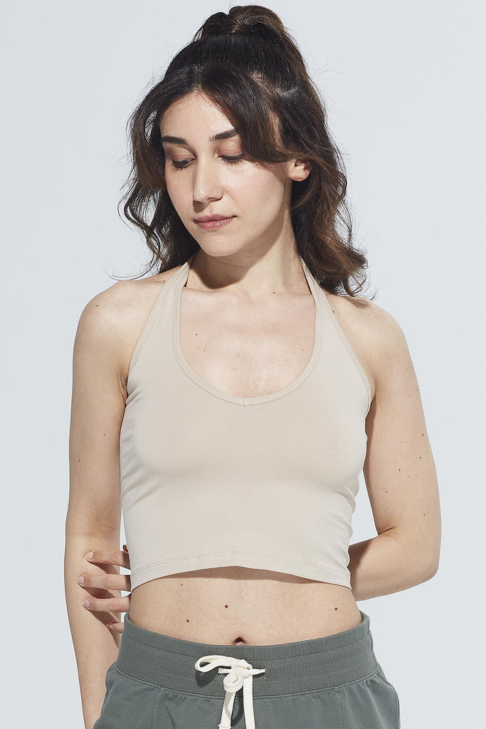 Örme Crop Body, Boyundan Bağlamalı - Lotus