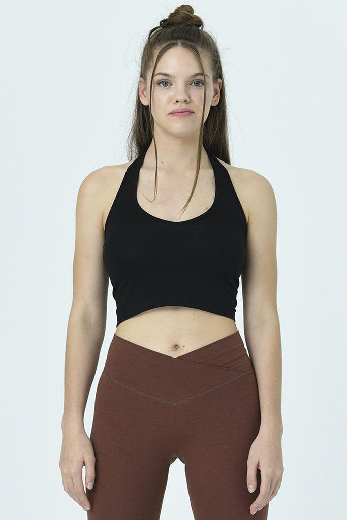 Örme Crop Body, Boyundan Bağlamalı - Lotus