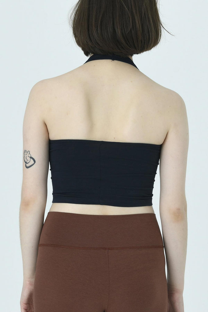 Örme Crop Body, Boyundan Bağlamalı - Lotus