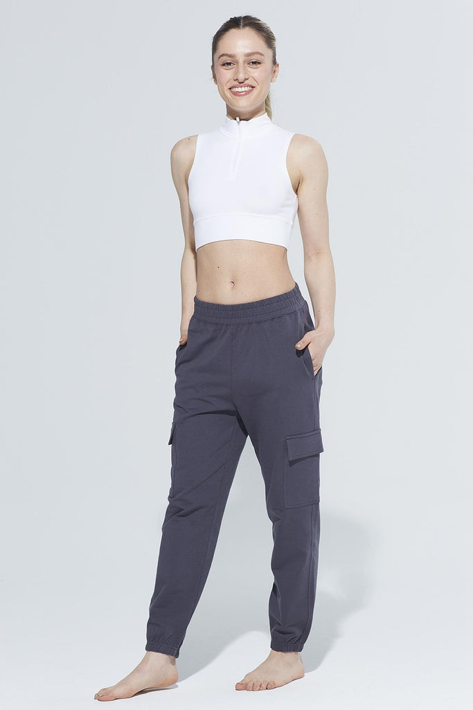 Organik Pamuk Crop Body, Fermuarlı Dik Yaka - Mila