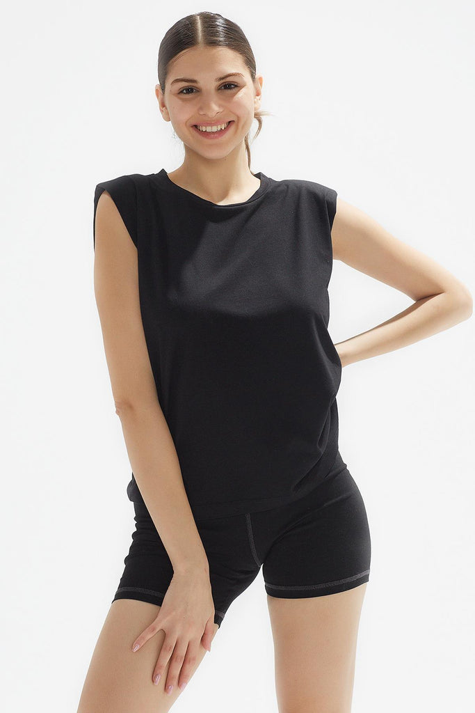 Organik Pamuk T-Shirt, Vatkalı Basic - Moon