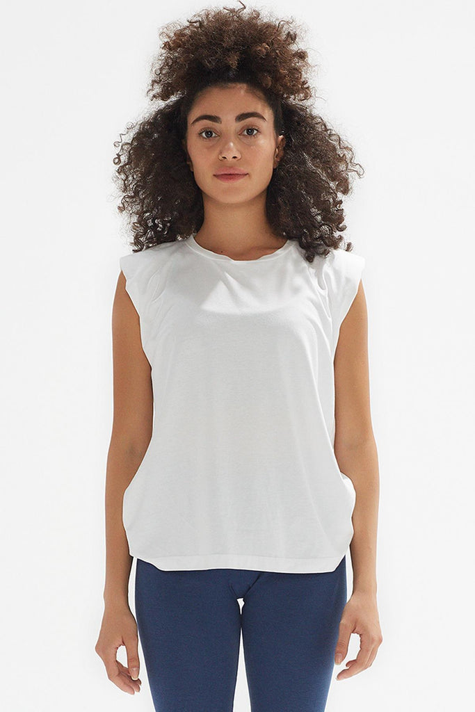 Organik Pamuk T-Shirt, Vatkalı Basic - Moon