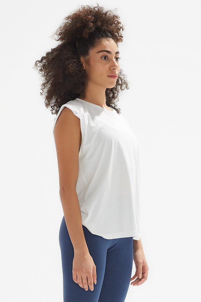 Organik Pamuk T-Shirt, Vatkalı Basic - Moon