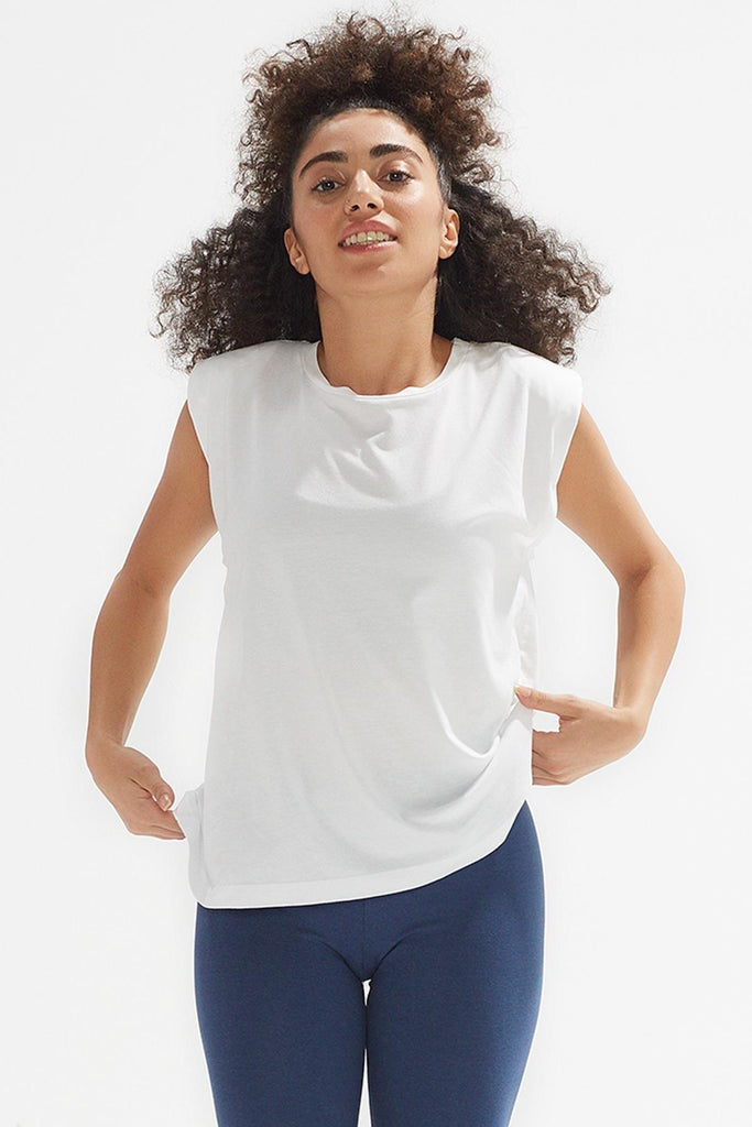 Organik Pamuk T-Shirt, Vatkalı Basic - Moon