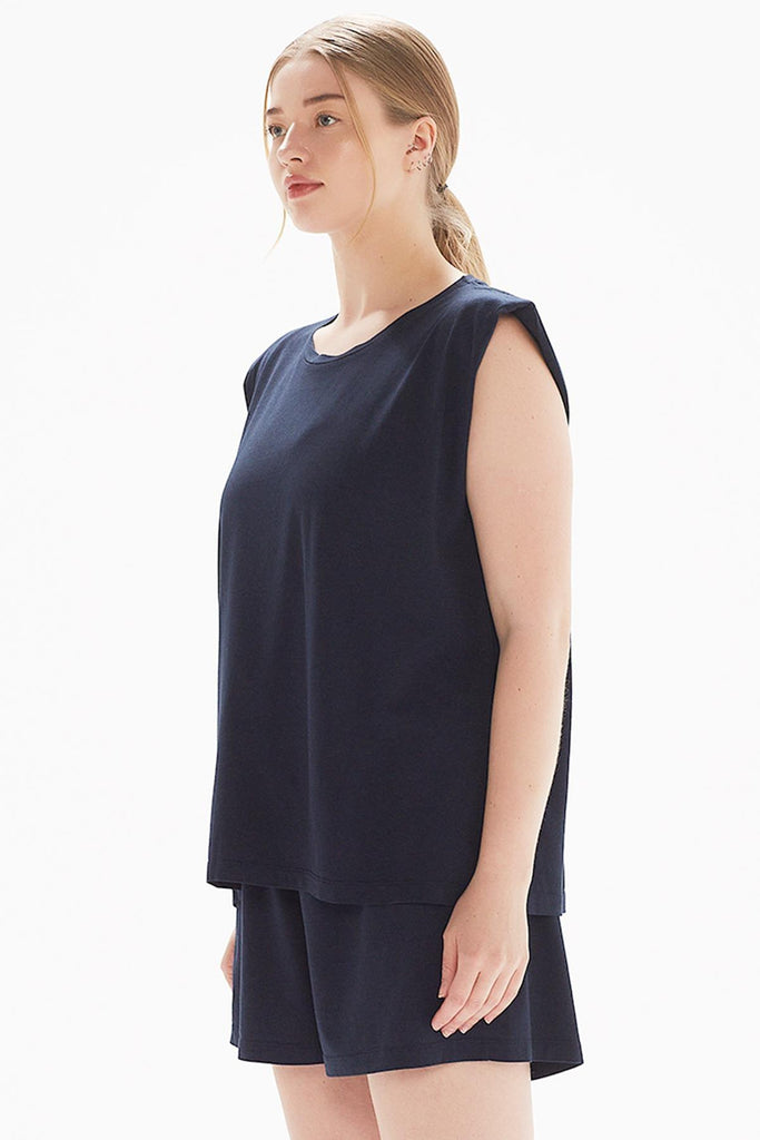 Organik Pamuk T-Shirt, Vatkalı Basic - Moon