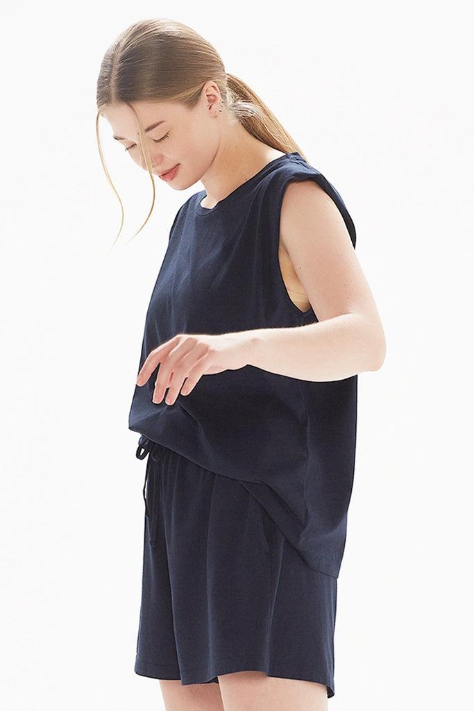 Organik Pamuk T-Shirt, Vatkalı Basic - Moon