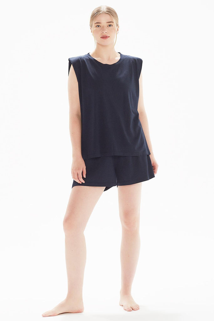 Organik Pamuk T-Shirt, Vatkalı Basic - Moon