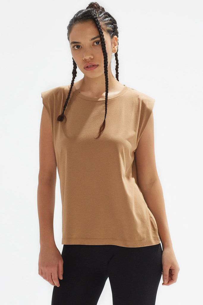 Organik Pamuk T-Shirt, Vatkalı Basic - Moon