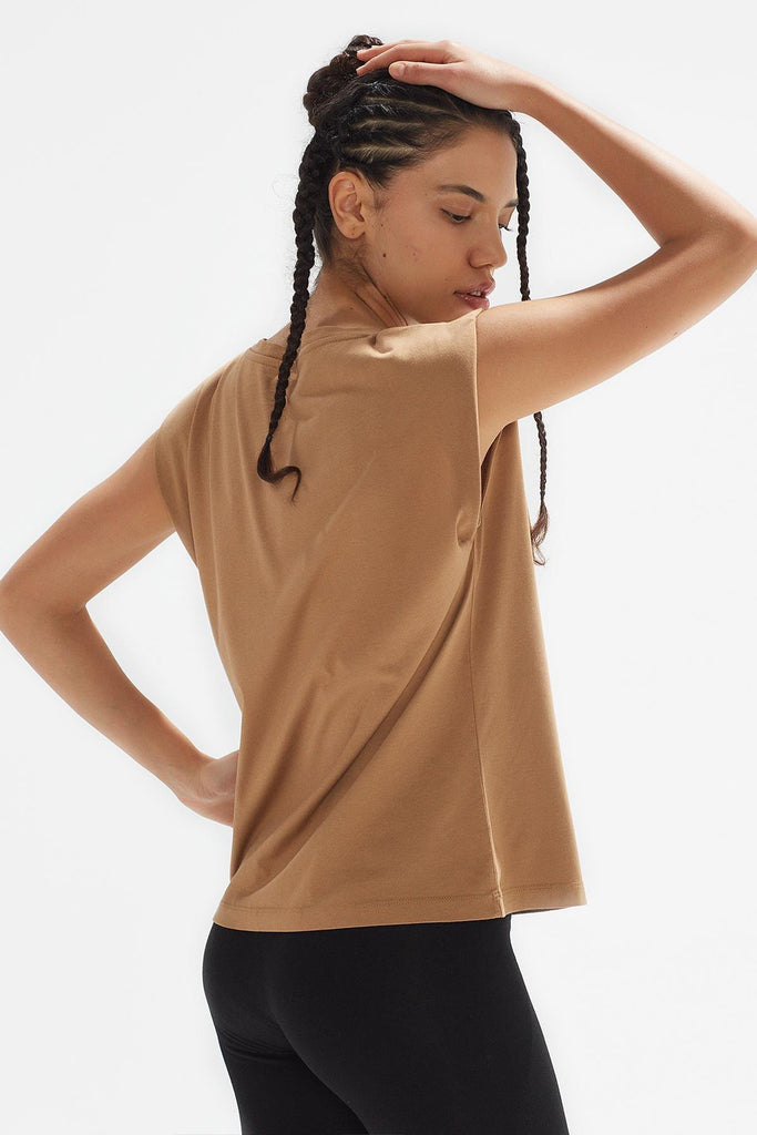 Organik Pamuk T-Shirt, Vatkalı Basic - Moon