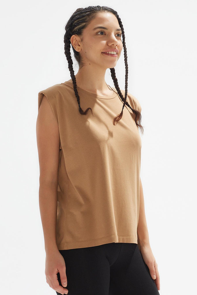 Organik Pamuk T-Shirt, Vatkalı Basic - Moon