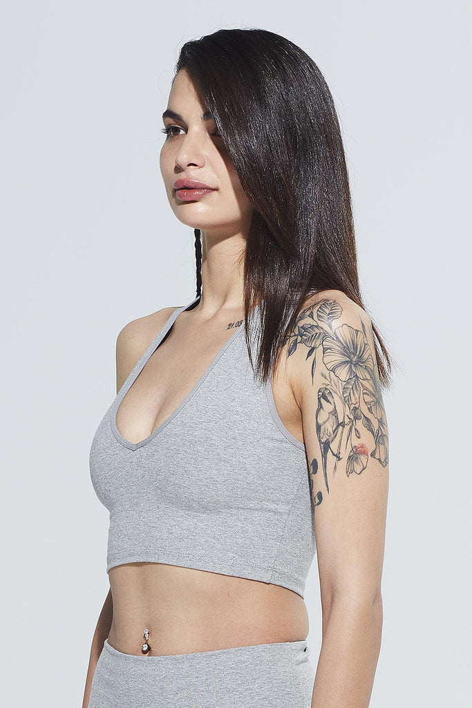 Organik Pamuk Örme Body, V Yaka - Olivia