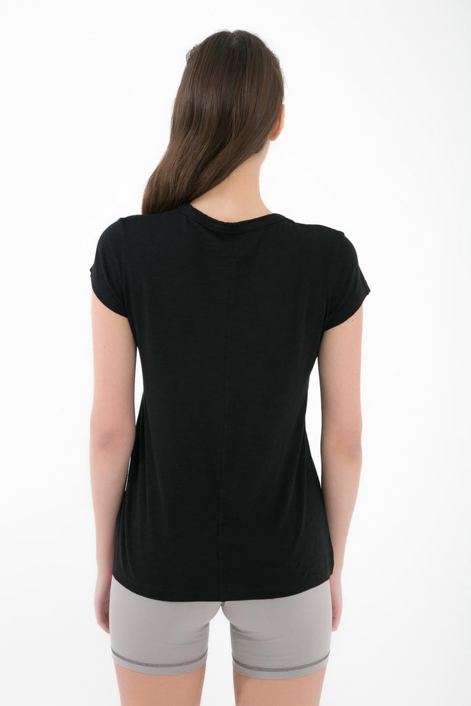 Örme T-Shirt, V Yaka Kısa Kollu Rahat Kesim - Phul