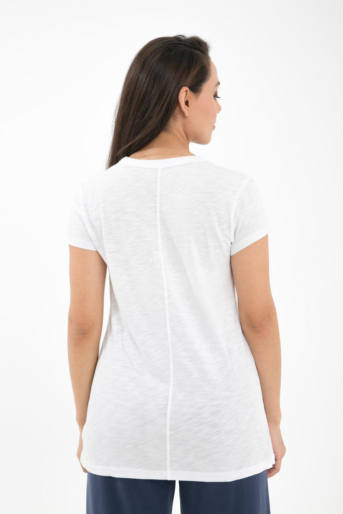 Örme T-Shirt, V Yaka Kısa Kollu Rahat Kesim - Phul