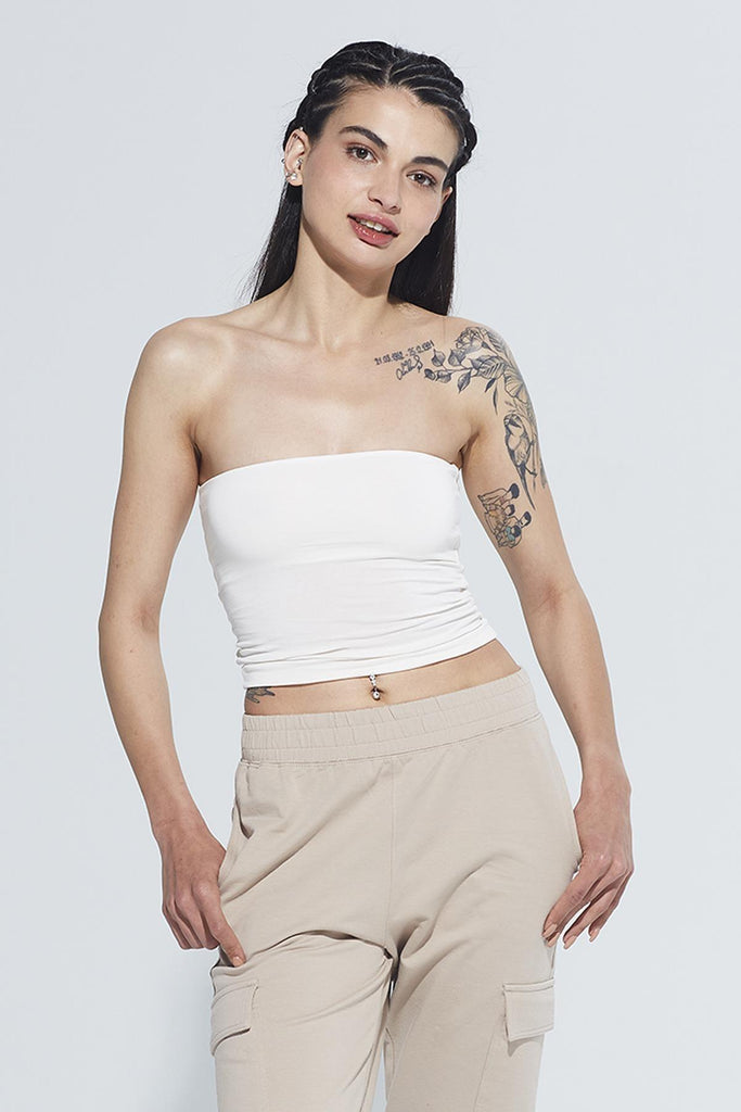Organik Pamuk Örme Body, Straplez - Pixie