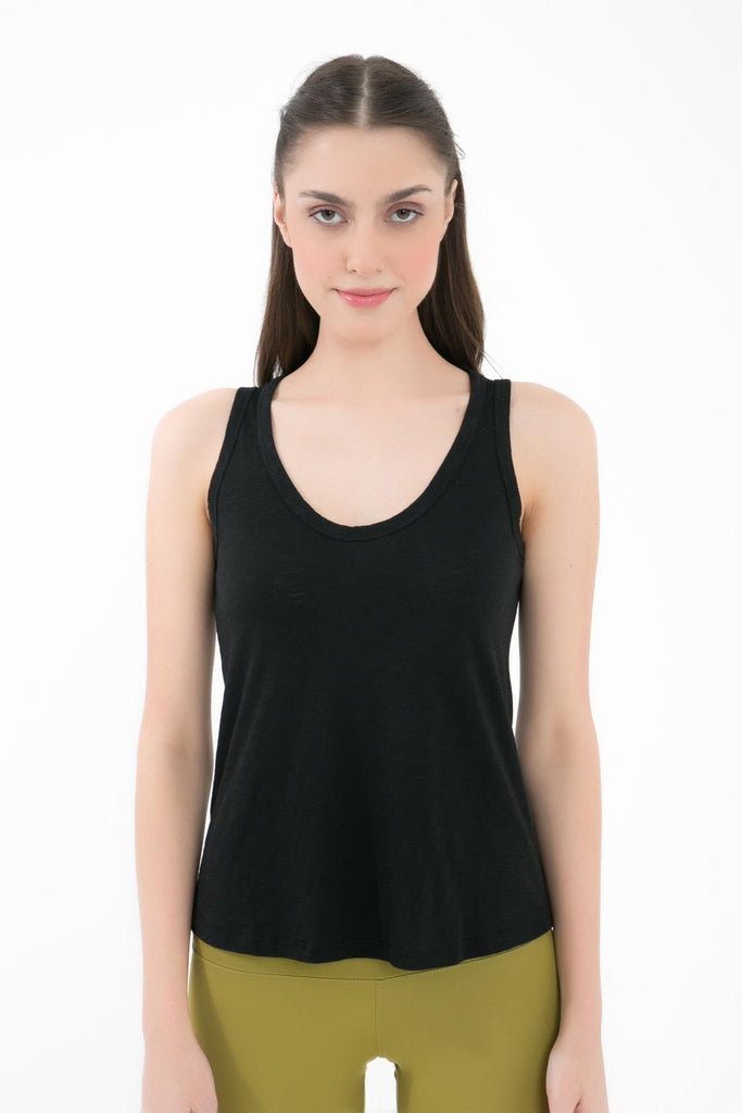 Örme T-Shirt, V Yaka Kolsuz - Rochel