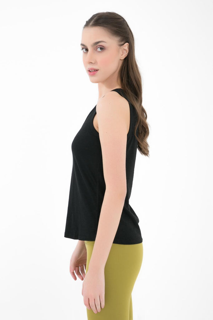 Örme T-Shirt, V Yaka Kolsuz - Rochel