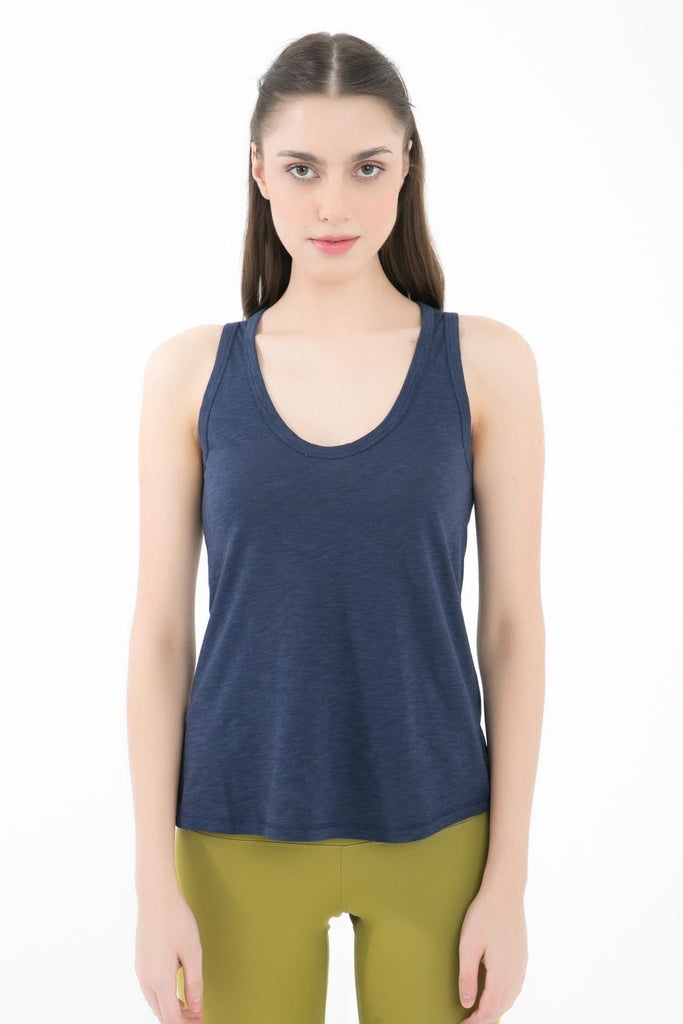 Örme T-Shirt, V Yaka Kolsuz - Rochel