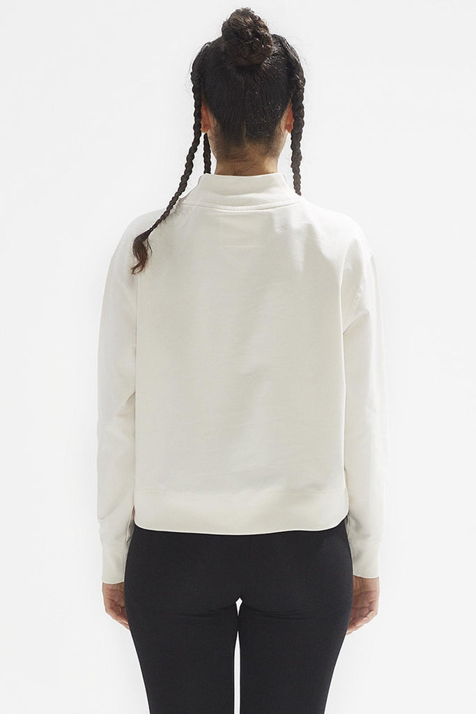 Pamuklu Crop Sweatshirt, Dik Yaka - Rosetta