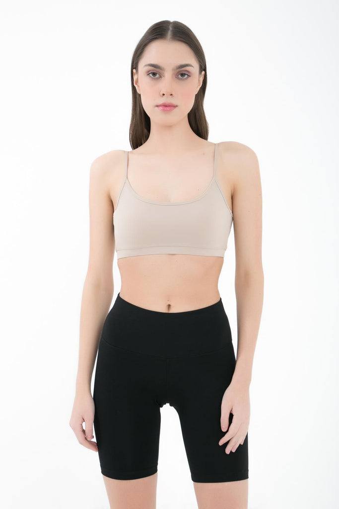 Destekli Spor Sütyeni Bra, Kare Yaka - Terra