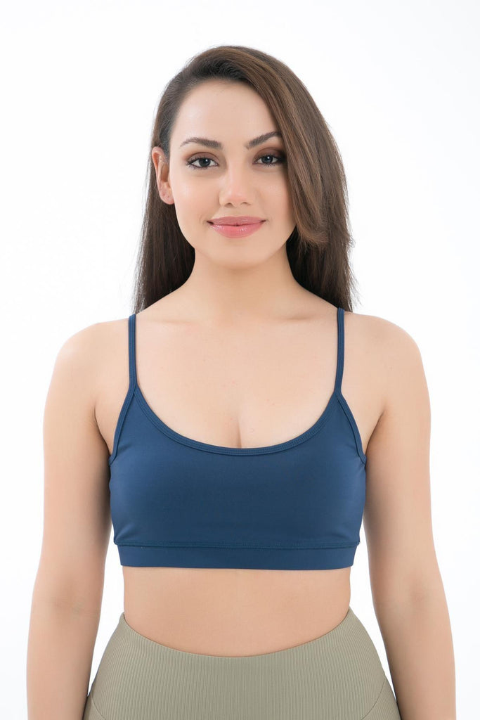 Destekli Spor Sütyeni Bra, Kare Yaka - Terra