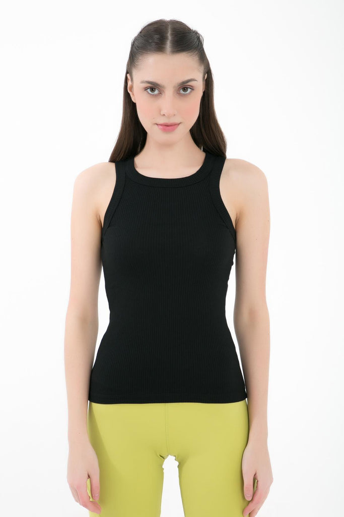 Fitilli Örme Body, Halter Yaka - Valoel